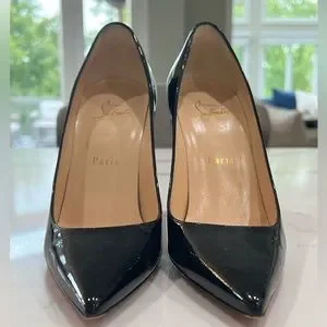 【美品】クリスチャンルブタン DECOLLETE 554 ブラック37.5 Decollete 554 100 BLACK Leather - Shoes - Women - Christian